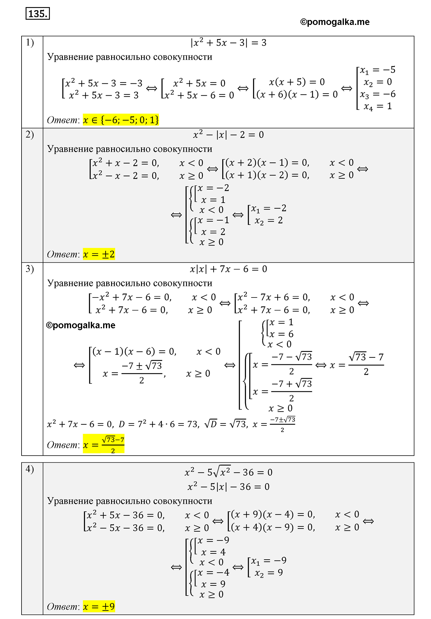 страница 52 вариант 2 номер 135 алгебра 8 класс Мерзляк дидактичечкий материал 2021 год