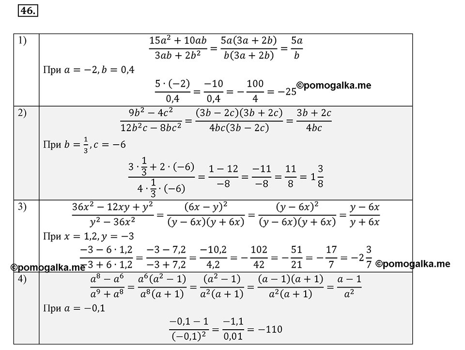 страница 17 задача 46 алгебра 8 класс Мерзляк 2019 год