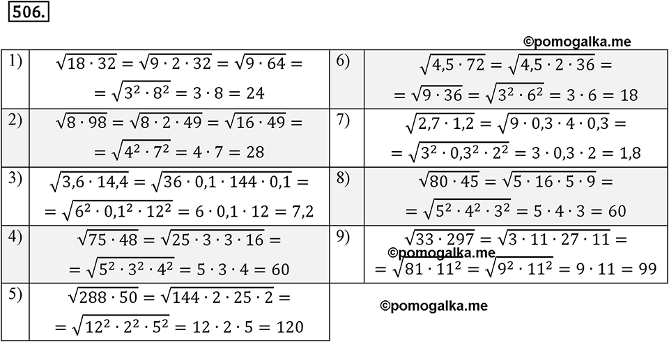страница 131 задача 506 алгебра 8 класс Мерзляк 2019 год