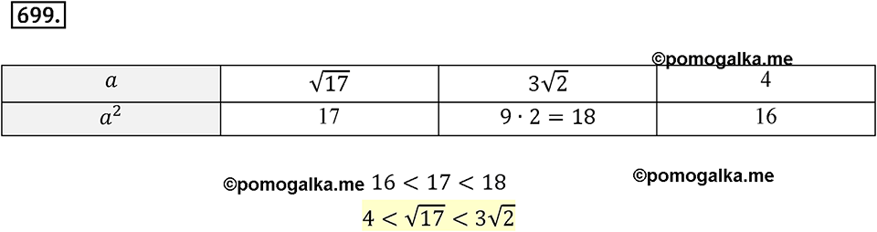 страница 172 задача 699 алгебра 8 класс Мерзляк 2019 год
