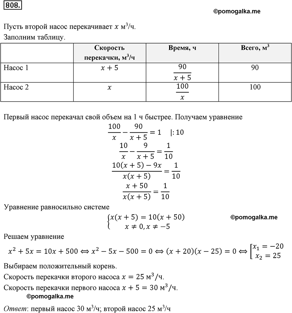 Номер 808 - ГДЗ по алгебре за 8 класс Мерзляк, Полонский ответы из учебника