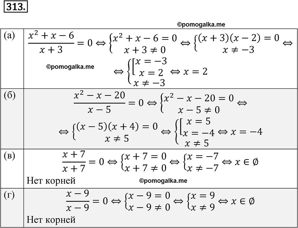 страница 104 номер 313 алгебра 8 класс Никольский учебник 2022 год