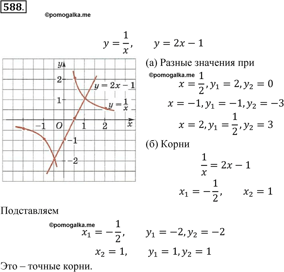 страница 223 номер 588 алгебра 8 класс Никольский учебник 2022 год