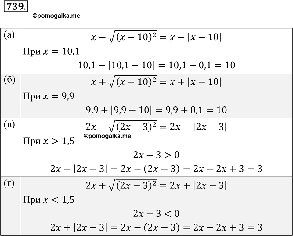 страница 248 номер 739 алгебра 8 класс Никольский учебник 2022 год