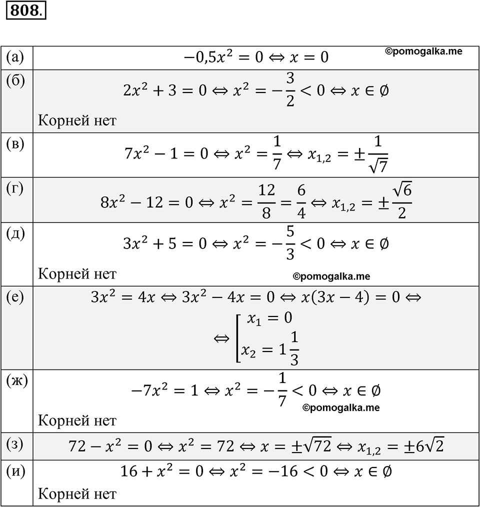 страница 257 номер 808 алгебра 8 класс Никольский учебник 2022 год