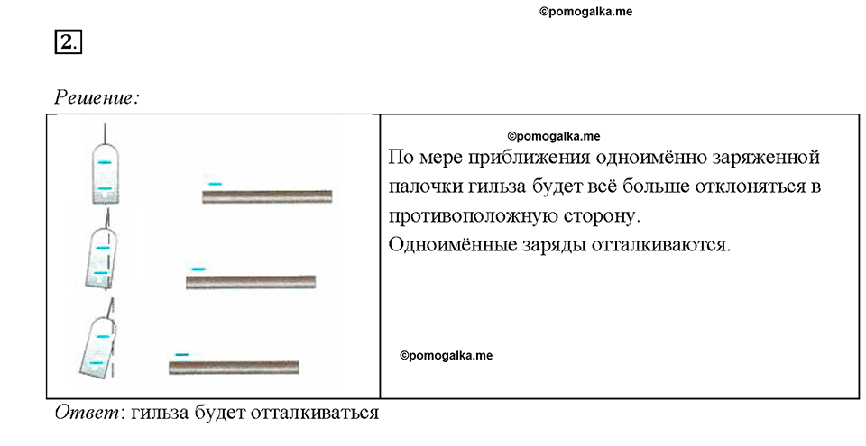§27. Электрическое поле. Упражнение 19. Номер №2 физика 8 класс Пёрышкин