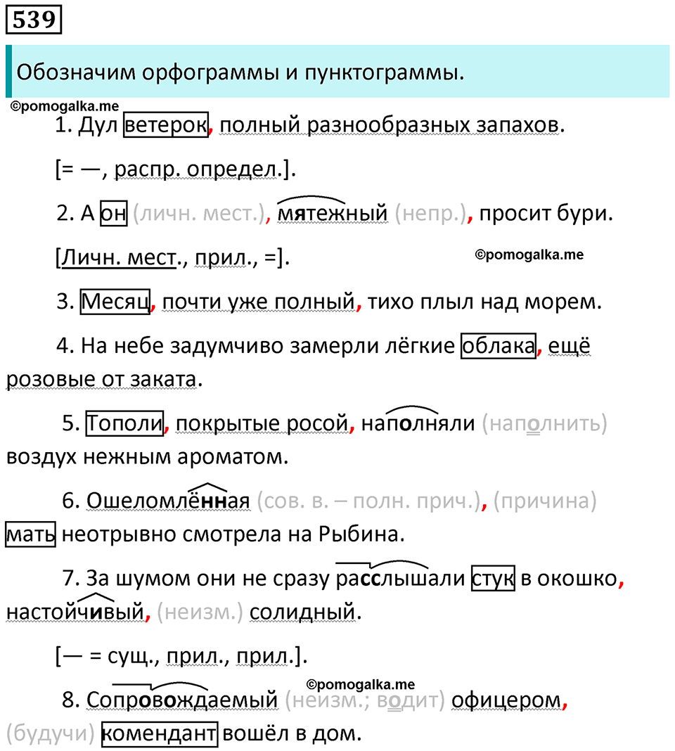 упражнение 539 русский язык 8 класс Пичугов, Еремеева учебник 2024 год