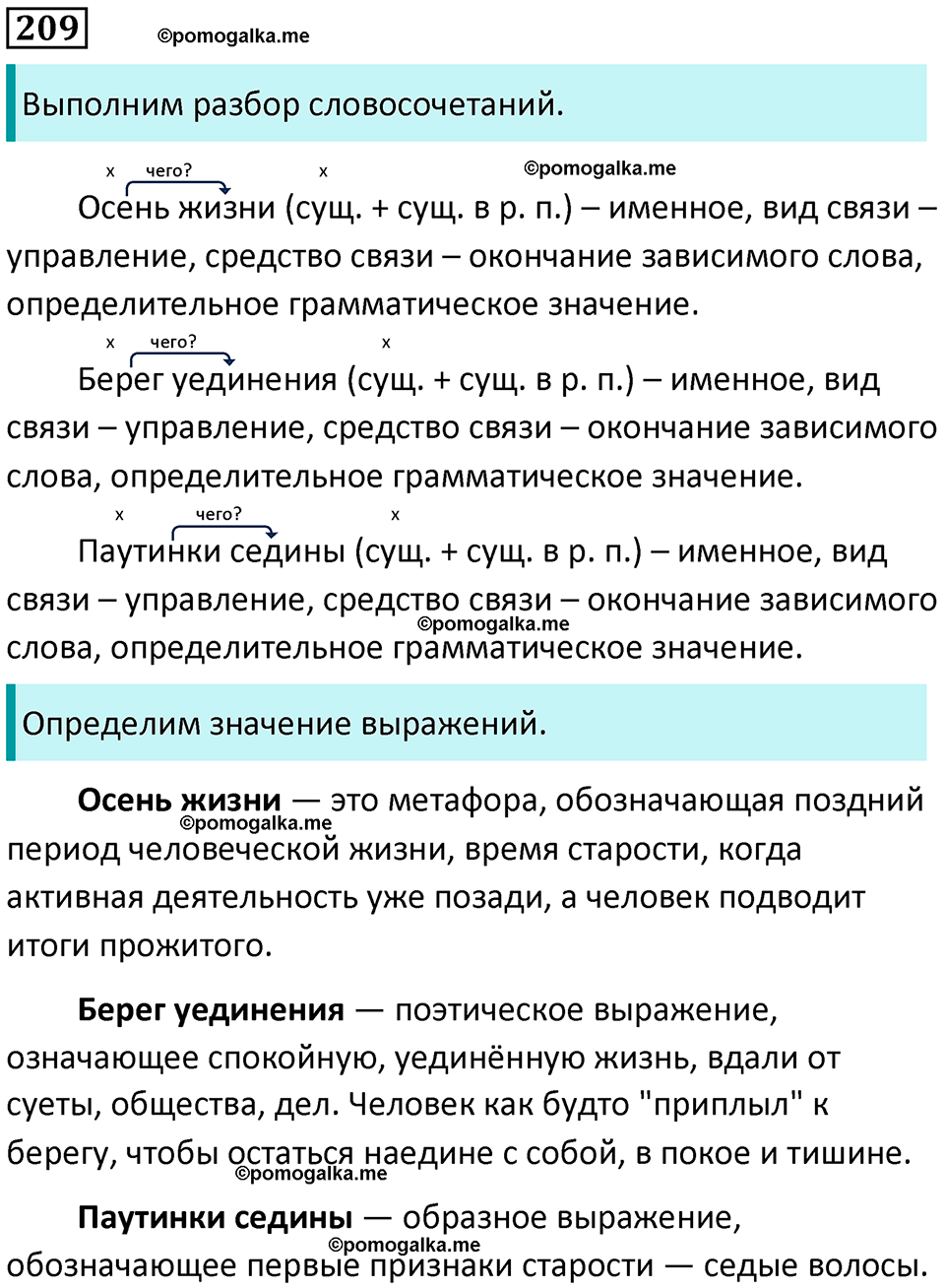упражнение 209 русский язык 8 класс Рыбченкова 2022 год