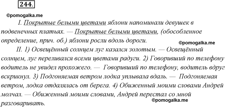 Русский язык 8 класс новый учебник рыбченкова. Русский язык 8 класс упражнение 244. Гдз 8 класс русский 244.
