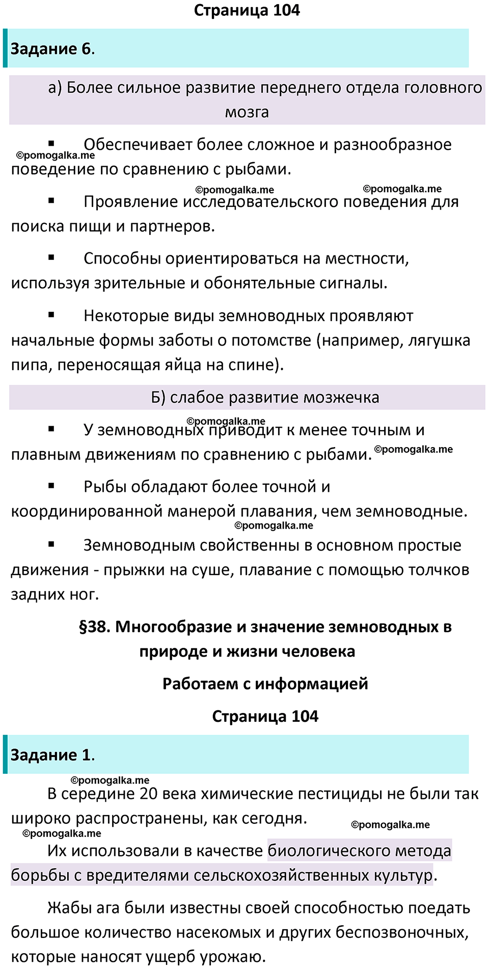 страница 104 биология 8 класс Суматохин, Пасечник рабочая тетрадь 2025 год