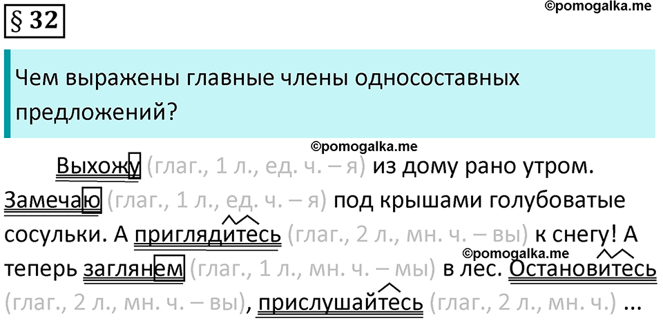 вопросы к параграфу 32 русский язык 8 класс Тростенцова, Ладыженская 2014 год