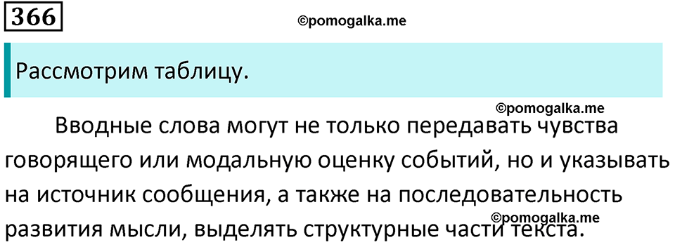 упражнение 366 русский язык 8 класс Тростенцова, Ладыженская 2014 год