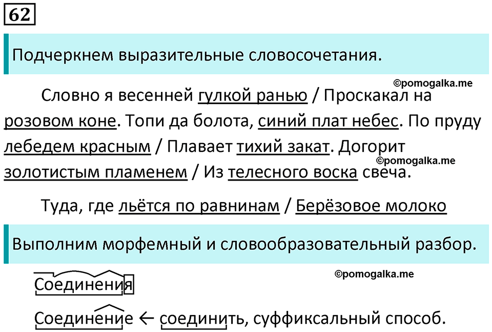 упражнение 62 русский язык 8 класс Тростенцова, Ладыженская 2014 год