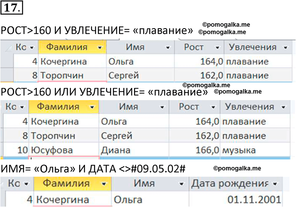 страница 140-144 параграф 2.5 номер 17 учебник по информатике 9 класс Босова 2023 год Просвещение