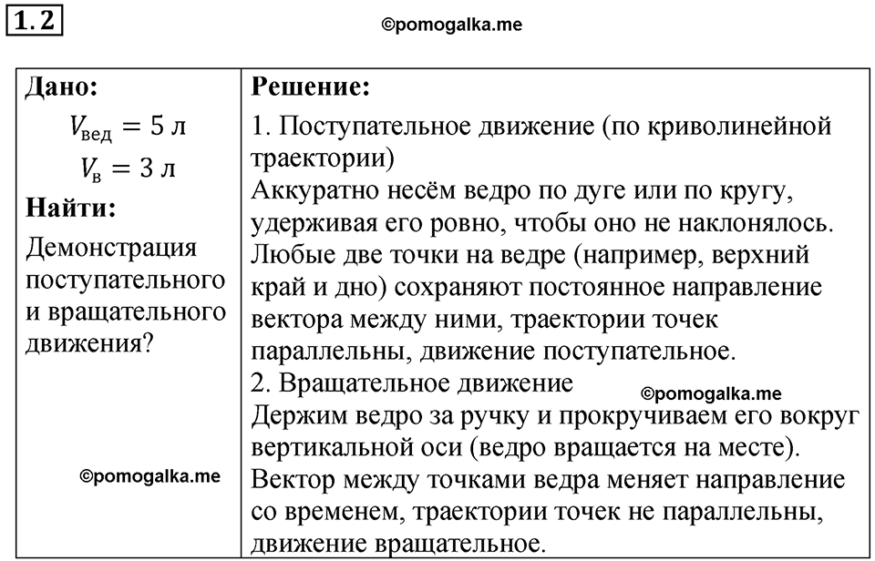 номер 1.2 физика 9 класс Гутник, Власова рабочая тетрадь 2024 год