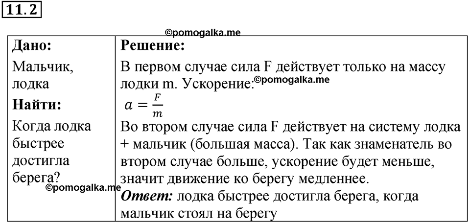 номер 11.2 физика 9 класс Гутник, Власова рабочая тетрадь 2024 год