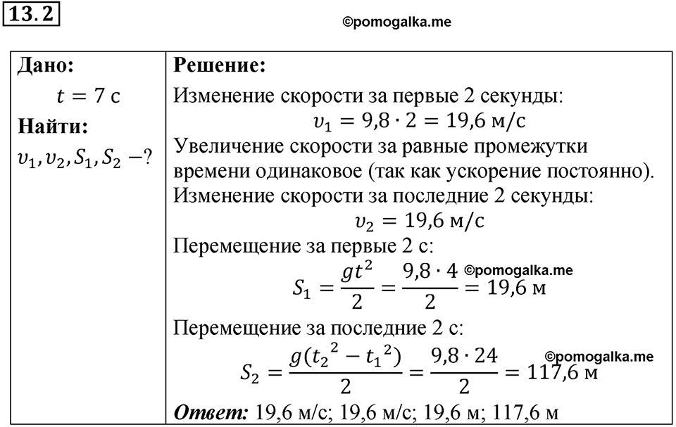 номер 13.2 физика 9 класс Гутник, Власова рабочая тетрадь 2024 год