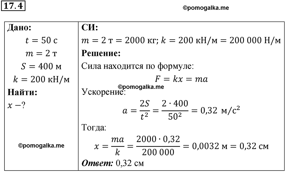 номер 17.4 физика 9 класс Гутник, Власова рабочая тетрадь 2024 год