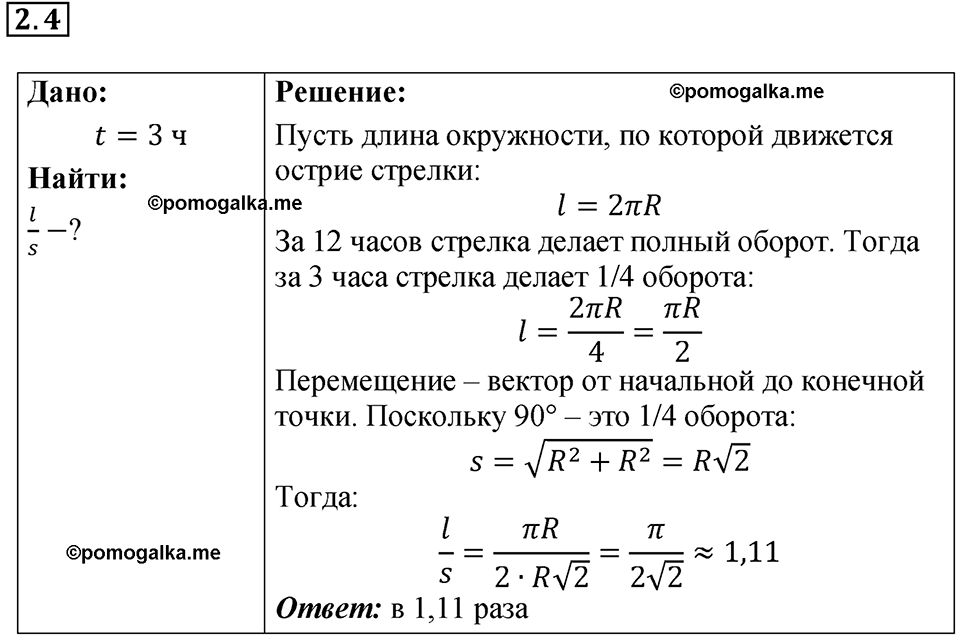 номер 2.4 физика 9 класс Гутник, Власова рабочая тетрадь 2024 год
