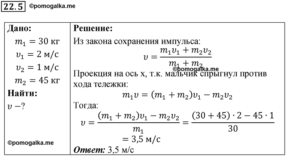 номер 22.5 физика 9 класс Гутник, Власова рабочая тетрадь 2024 год