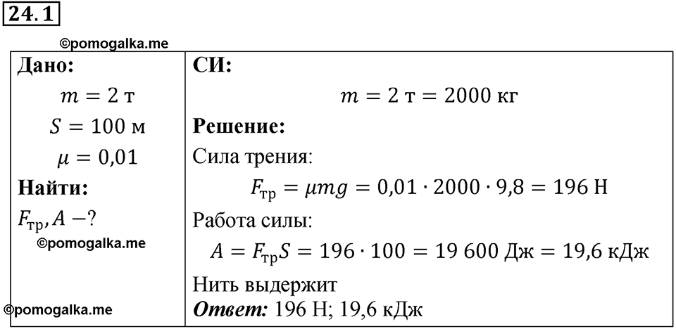 номер 24.1 физика 9 класс Гутник, Власова рабочая тетрадь 2024 год