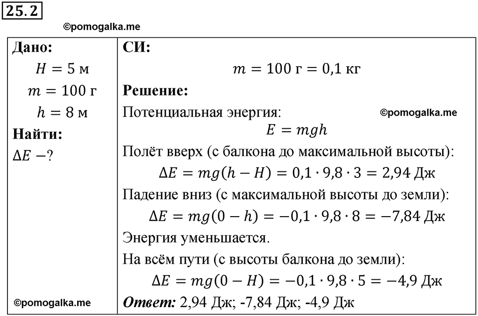 номер 25.2 физика 9 класс Гутник, Власова рабочая тетрадь 2024 год