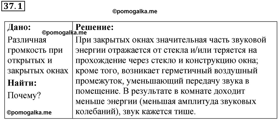 номер 37.1 физика 9 класс Гутник, Власова рабочая тетрадь 2024 год