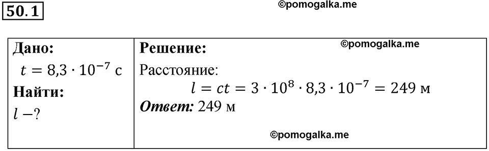 номер 50.1 физика 9 класс Гутник, Власова рабочая тетрадь 2024 год