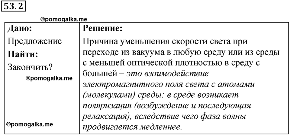 номер 53.2 физика 9 класс Гутник, Власова рабочая тетрадь 2024 год