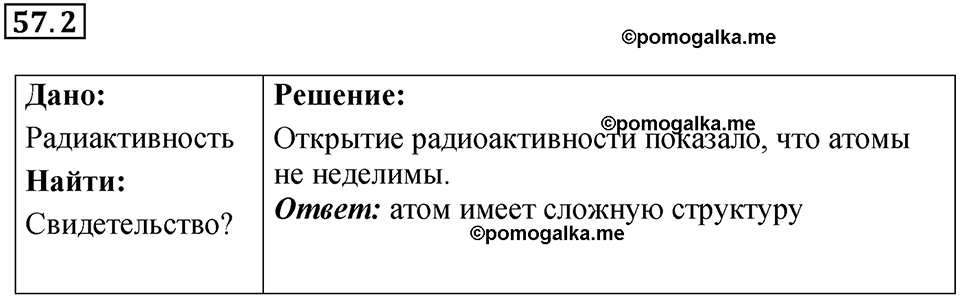 номер 57.2 физика 9 класс Гутник, Власова рабочая тетрадь 2024 год
