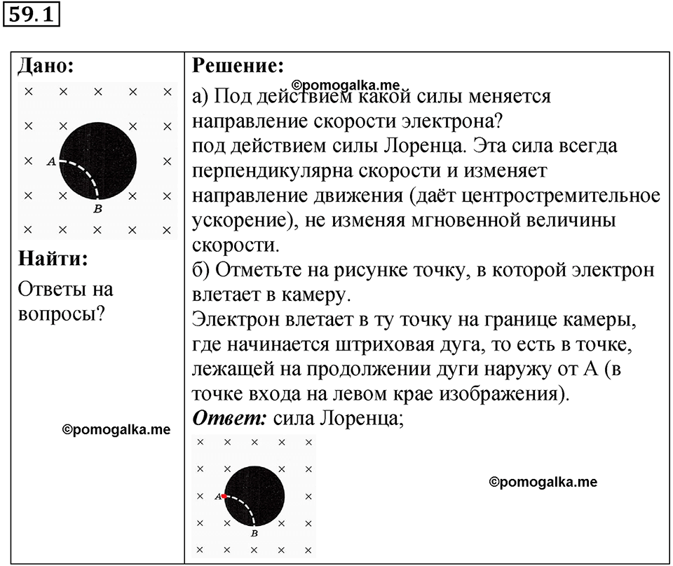 номер 59.1 физика 9 класс Гутник, Власова рабочая тетрадь 2024 год