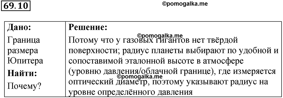 номер 69.10 физика 9 класс Гутник, Власова рабочая тетрадь 2024 год