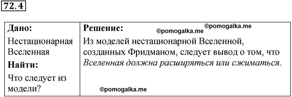 номер 72.4 физика 9 класс Гутник, Власова рабочая тетрадь 2024 год
