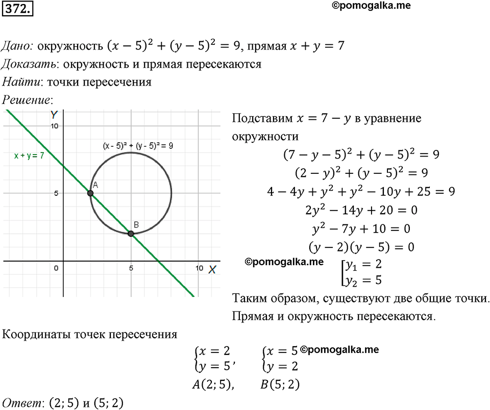 задача №372 геометрия 9 класс Мерзляк