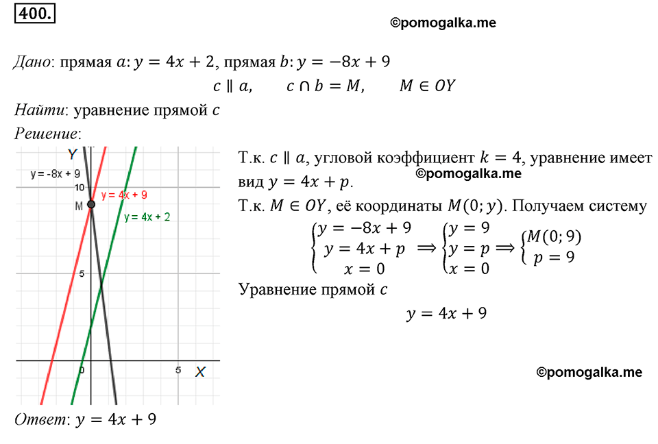 задача №400 геометрия 9 класс Мерзляк