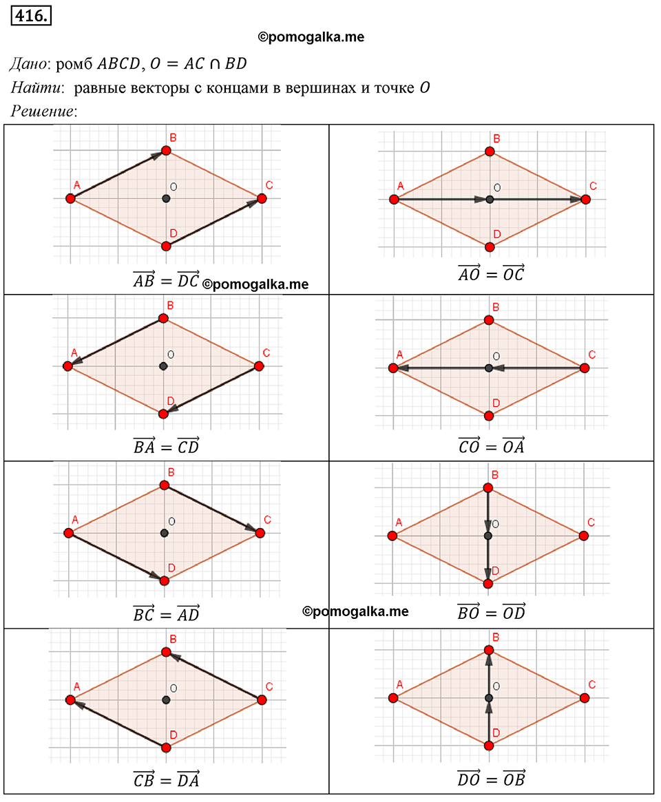 задача №416 геометрия 9 класс Мерзляк