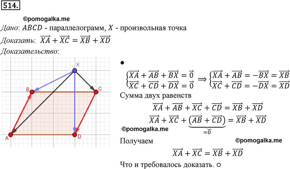 задача №514 геометрия 9 класс Мерзляк