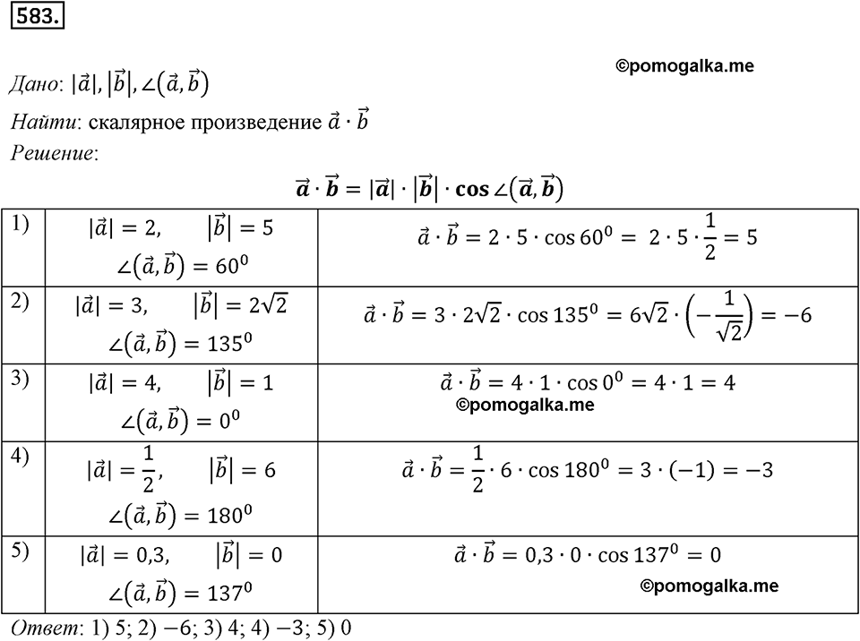 задача №583 геометрия 9 класс Мерзляк