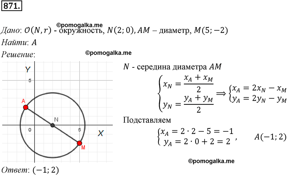 задача №871 геометрия 9 класс Мерзляк