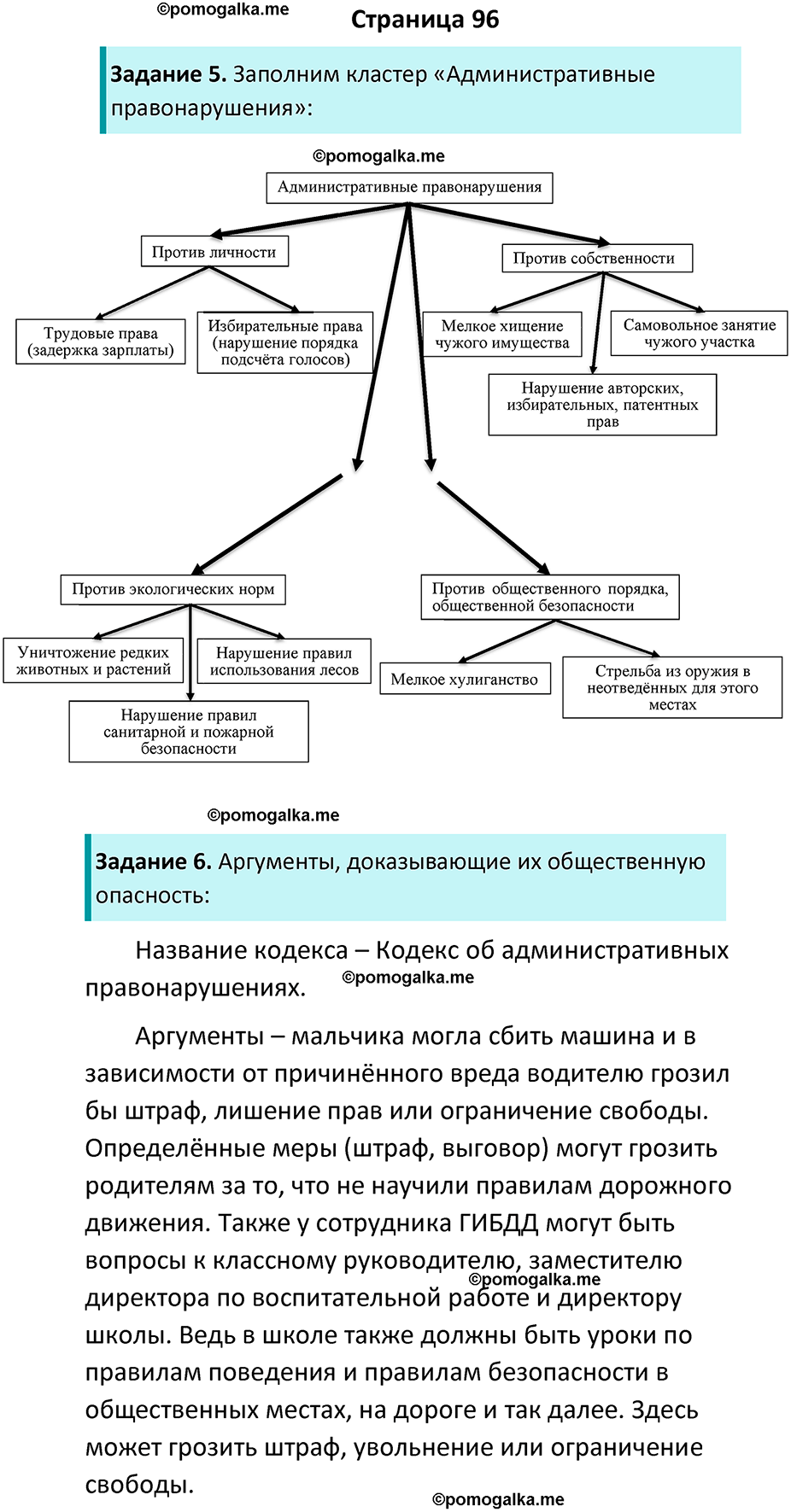 страница 96 рабочая тетрадь по обществознанию 9 класс Митькин 6-е издание