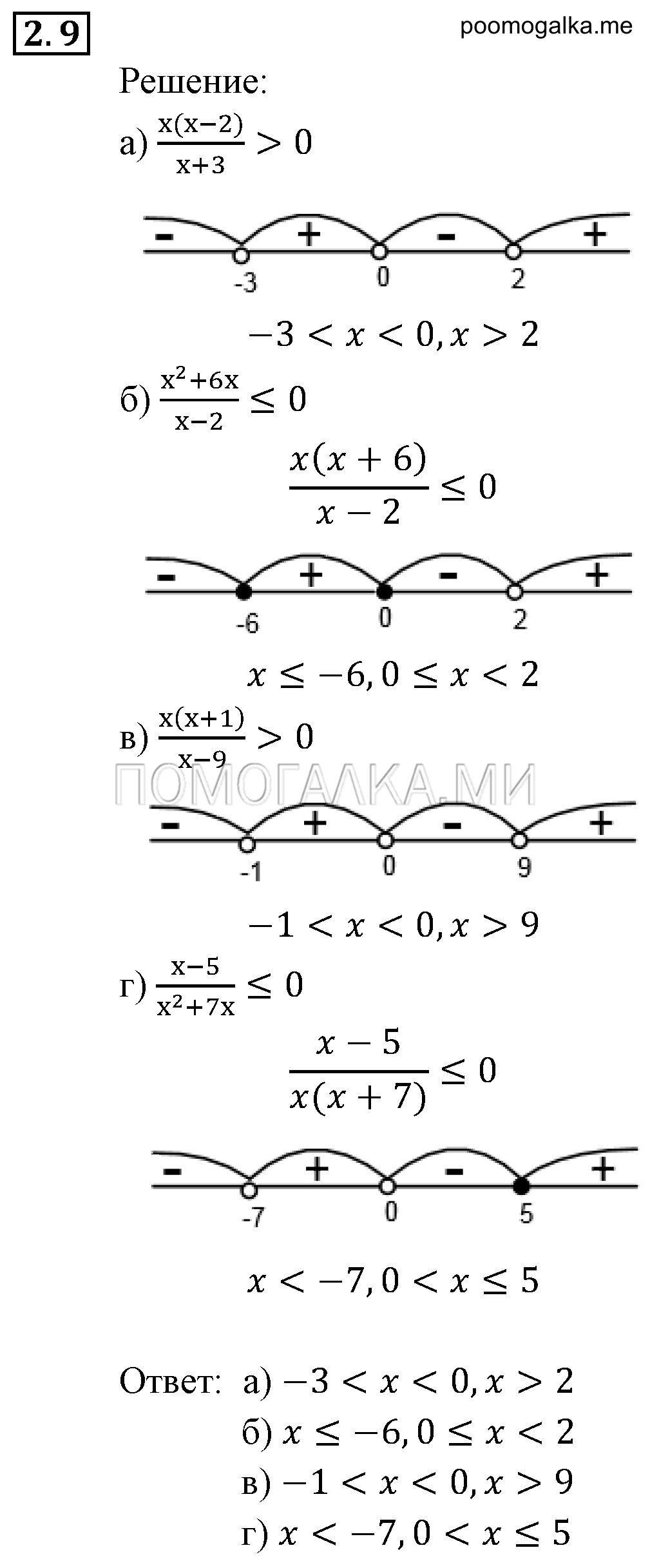страница 17 задача 2.9 алгебра 9 класс Мордкович 2010 год