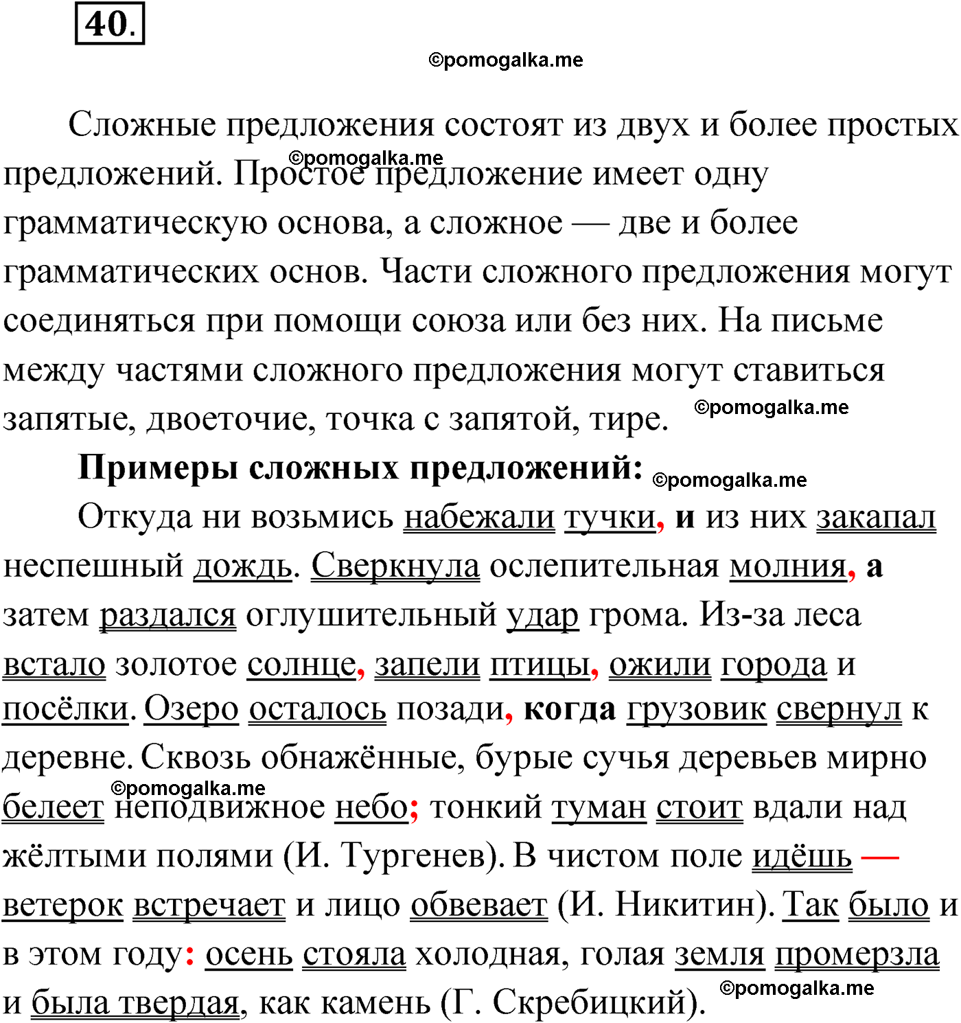 упражнение №40 русский язык 9 класс Мурина 2019 год