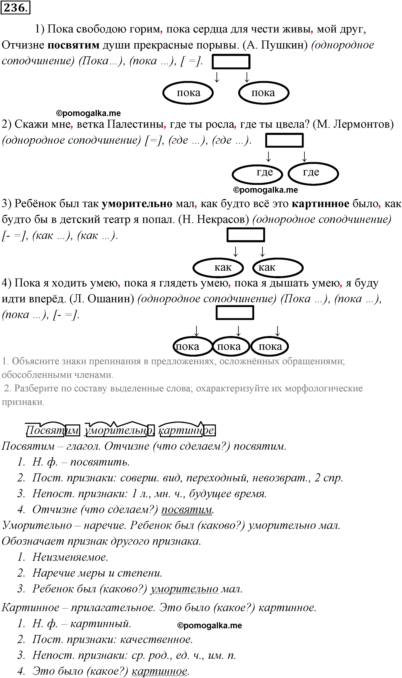 страница 170 номер 236 русский язык 9 класс Разумовская 2011 год
